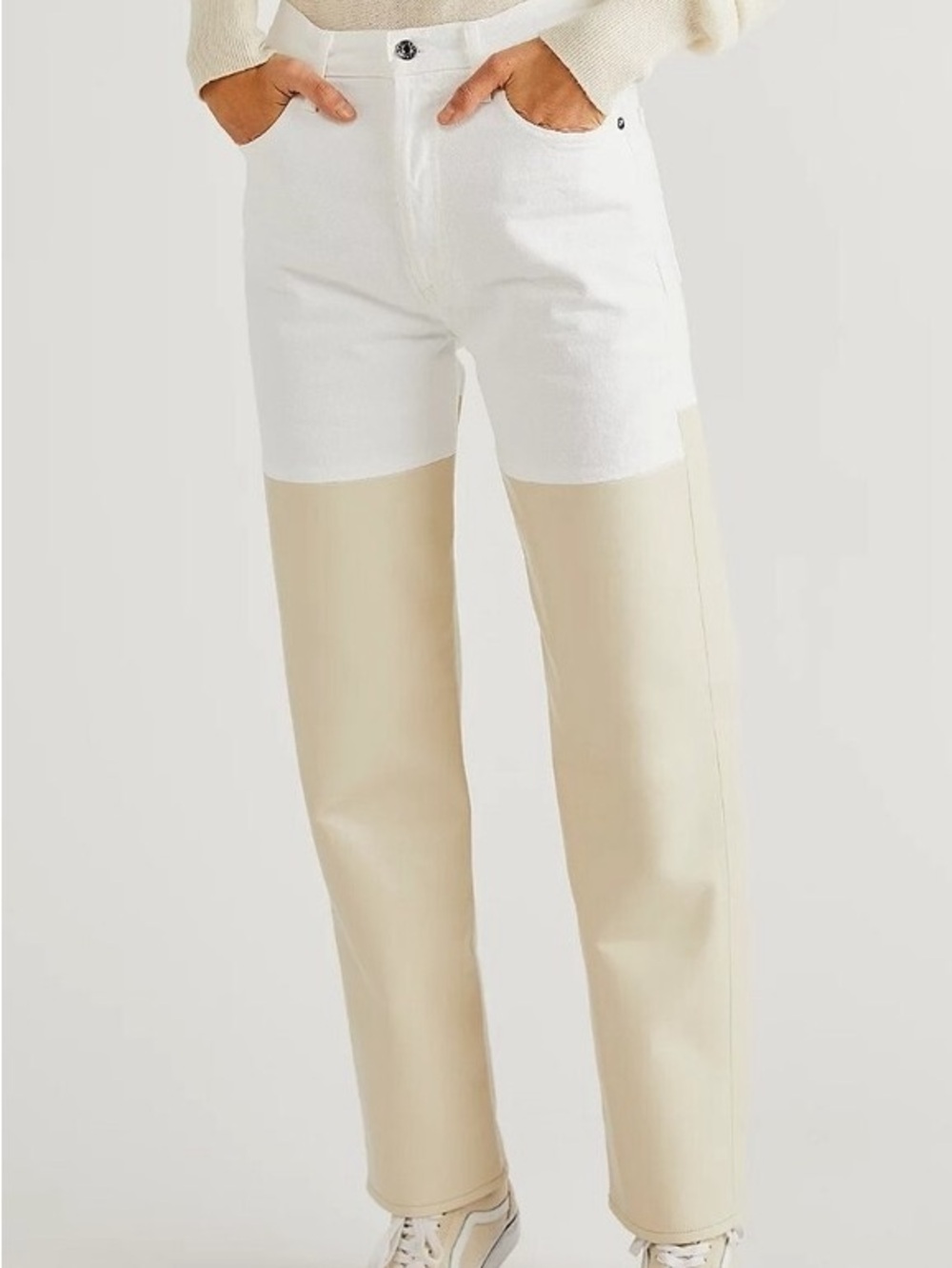 AGOLDE Two-Tone Cream and White Women’s
 Pants